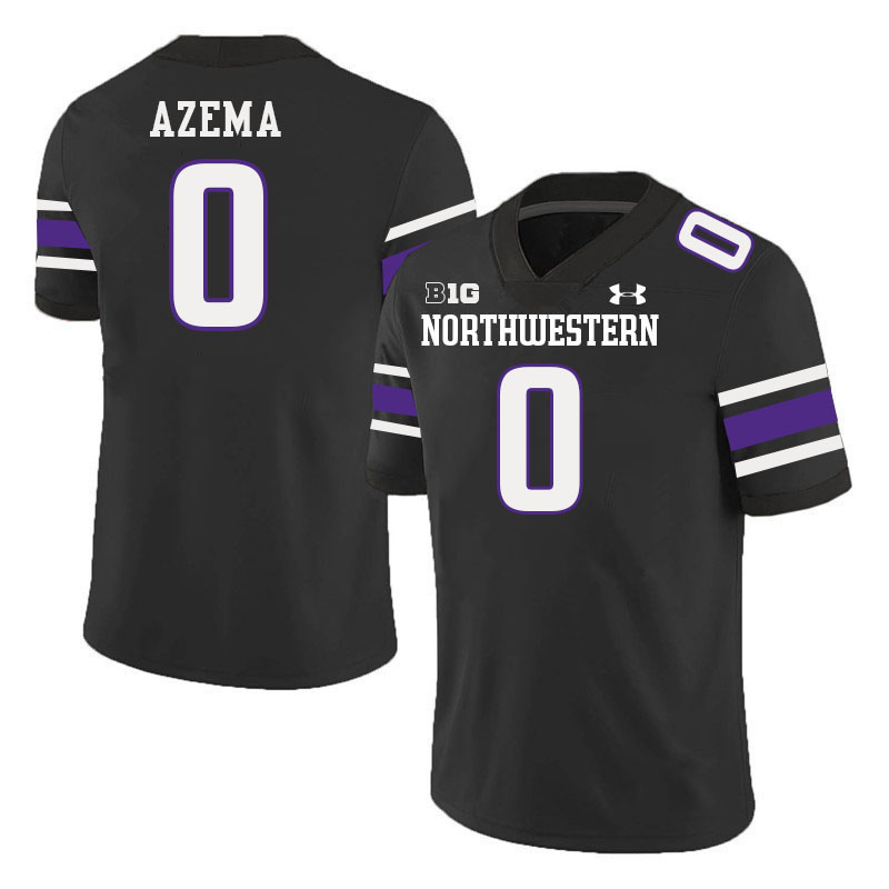 Northwestern Wildcats #0 Coco Azema College Football Jerseys Stitched-Black